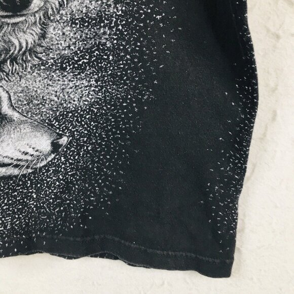 Springhill Wholesale Shirt Mens Large Black Indian Warrior Wolf Single Stitch - Picture 12 of 16